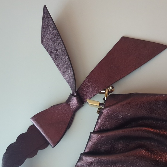 NWT ANDREA CARDONE ITALIA LEATHER BRONZE CROSSBODY CONVERTIBLE BAG - Picture 3 of 9